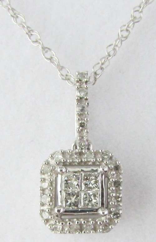 **GORGEOUS [R36741]** DIAMOND PENDANT [0.510ct] ROUND /PRINCESS CUT + OPTIONAL CHAIN- **SEE VIDEO**