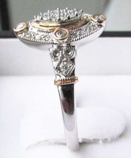 **EXCEPTIONAL [R31412]** MARQUISE DESIGN [0.400ct] DIAMOND RING [3.434g] WHITE GOLD - **SEE VIDEO**