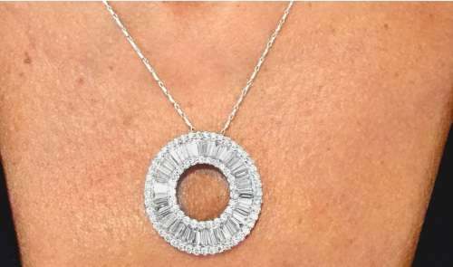 **GLITTERING [R40631]**DIAMOND CIRCLE OF LIFE PENDANT [0.600ct] ROUND CUT + OPTIONAL CHAIN -BUY SAFE