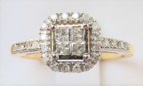 **GORGEOUS [R28158]** CLUSTER DIAMOND [0.500ct] RING [2.486g] YELLOW GOLD - BUY SAFE