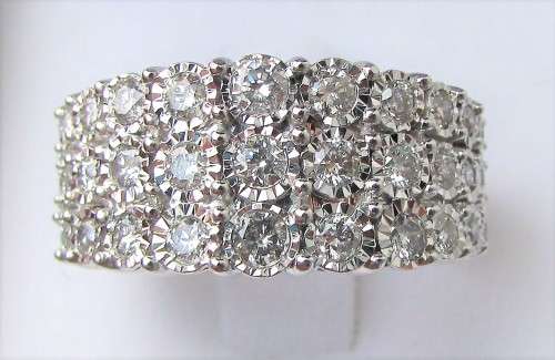 **BREATHTAKING [R53385]** HIGH QUALITY [1.250ct] DIAMOND BAND [4.928g] WHITE GOLD - BUY SAFE