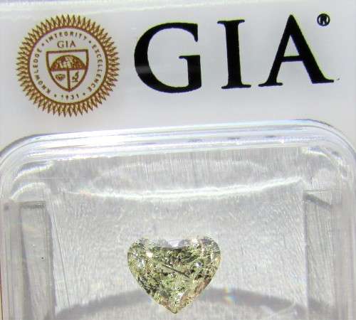 **HEART SHAPED [SEALED] DIAMOND [R67442]** GIA CERTIFIED [0.580ct] FANCY COLOUR -**FULL PAPERWORK**