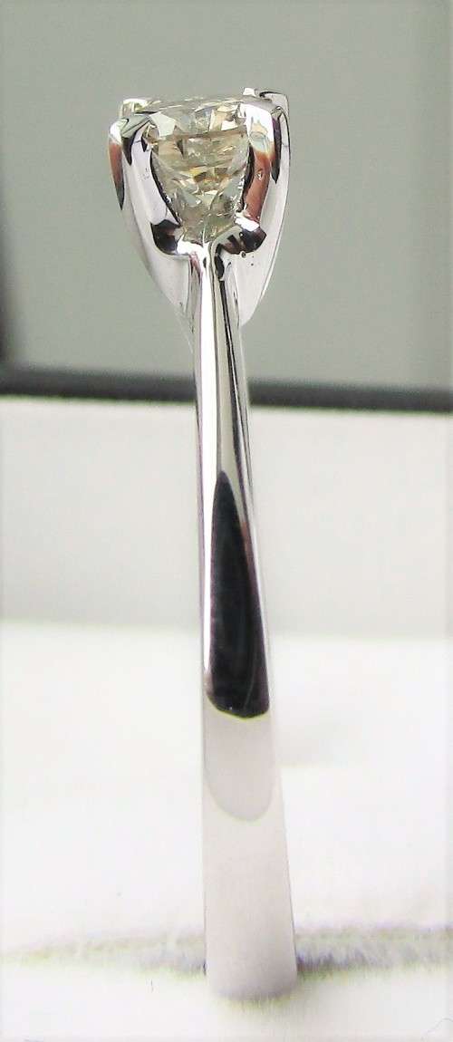 **4 CLAW DESIGN [R26473]** ROUND CUT [0.400ct] SOLITAIRE DIAMOND RING [WHITE GOLD] - BUY SAFE