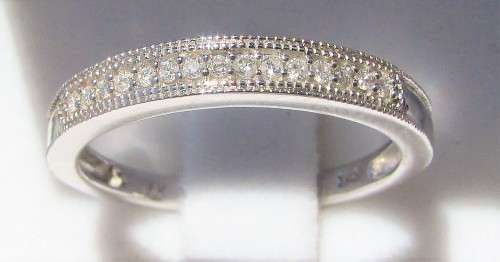 **TOP DEAL [R19419]** HIGH [H / SI] QUALITY [0.125ct] DIAMOND PAVE BAND [WHITE GOLD] - BUY SAFE