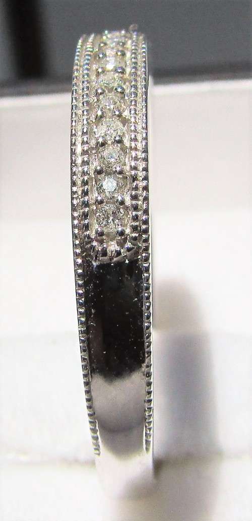 **TOP DEAL [R19419]** HIGH [H / SI] QUALITY [0.125ct] DIAMOND PAVE BAND [WHITE GOLD] - BUY SAFE