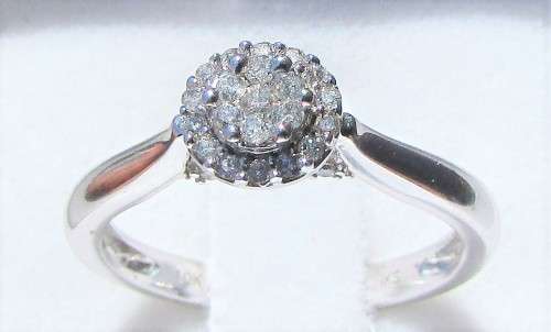 **SPECIAL DEAL [R28083]** HALO DESIGN [0.400ct] DIAMOND CLUSTER RING [WHITE GOLD] - BUY SAFE