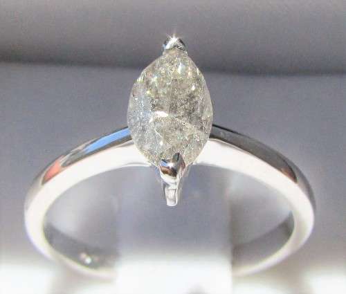 **SUPER DEAL [R35528]** MARQUISE CUT [0.700ct] SOLITAIRE DIAMOND RING [WHITE GOLD] - BUY SAFE