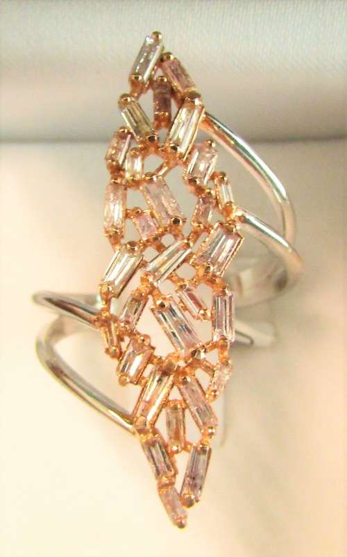 **PIECE OF ART [R86542]** NATURAL PINK DIAMOND [1.030ct] RING [18KT WHITE/ROSE GOLD] - BUY SAFE