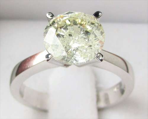 **HUGE DIAMOND [R73219]** OUR FAMOUS DIAMOND [1.896ct] SOLITAIRE RING [18KT WHITE GOLD] - BUY SAFE