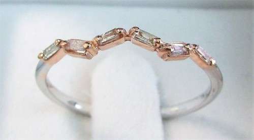 **DESIGNER [R28542]** NATURAL PINK BAGUETTE DIAMOND [0.220ct]  [18KT WHITE GOLD] - BUY SAFE
