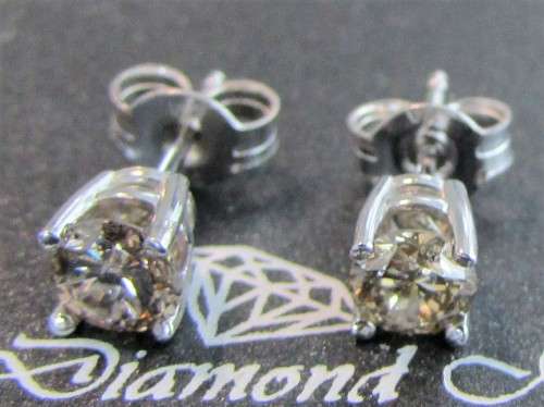 **1/2ct DEAL [R27145]** SPARKLING [0.570ct] DIAMOND EARRINGS [WHITE GOLD] - BUY SAFE