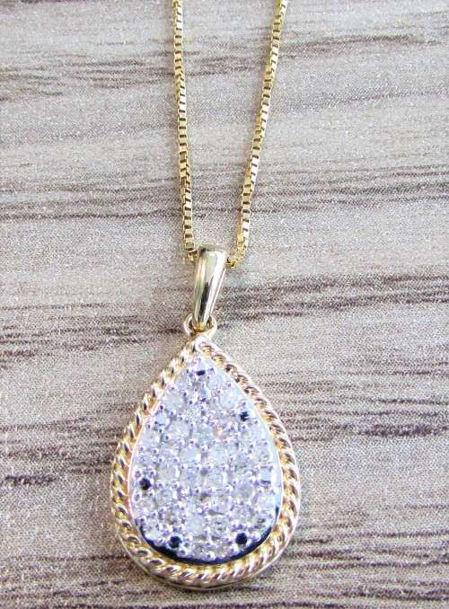 **DESIGNER [R28539]** DIAMOND PENDANT [0.300ct] ROUND CUT [YELLOW GOLD] + OPTIONAL CHAIN - BUY SAFE