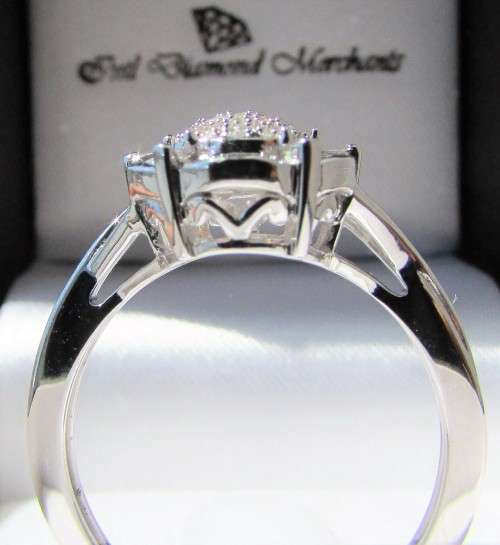 **LUSTROUS [R28083]** ROUND / BAGUETTE CUT [0.400ct] DIAMOND RING [WHITE GOLD] - BUY SAFE