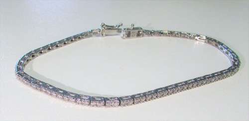 **ONCE-OFF DEAL [R53786]** DIAMOND [1.400cts] TENNIS BRACELET ROUND CUT [18KT WHITE GOLD] - BUY SAFE