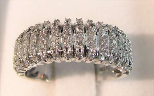 **DESIGNER INSPIRED [R43385]** HIGH QUALITY [1.00ct] DIAMOND BAND [4.421g] WHITE GOLD- **SEE VIDEO**