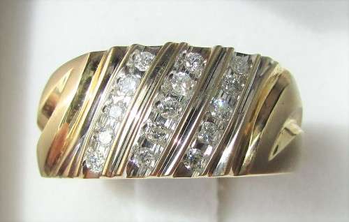 **ONE OF A KIND [R39257]** GENTS DIAMOND RING [0.400ct] ROUND CUT [YELLOW GOLD] - BUY SAFE