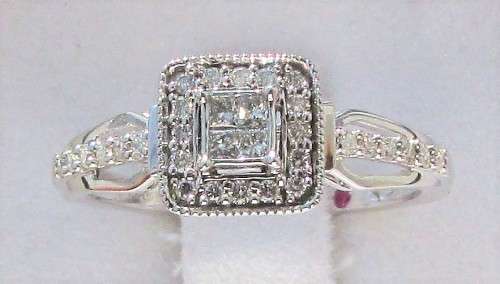 **SPECIAL DEAL [R28083]** ROUND / PRINCESS CUT [0.400ct] DIAMOND RING [WHITE GOLD] - BUY SAFE