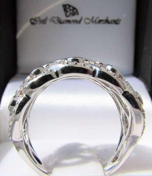 **BREATHTAKING [R68631]** TOP QUALITY [1.150ct] SPARKLING DIAMOND BAND [WHITE GOLD] - **BUY SAFE**