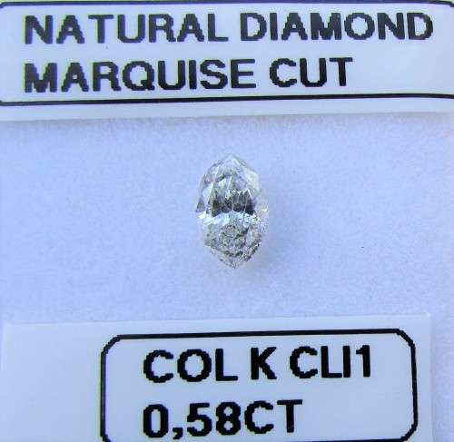 **1/2CT DIAMOND DEAL** MARQUISE [0.580ct] CUT [ COLOUR K ] LOOSE DIAMOND [SOUTH AFRICA] - BUY SAFE