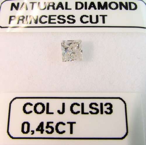 **BRILLIANT DIAMOND** PRINCESS [0.450ct] CUT [ J / SI3] LOOSE DIAMOND [SOUTH AFRICA] - BUY SAFE