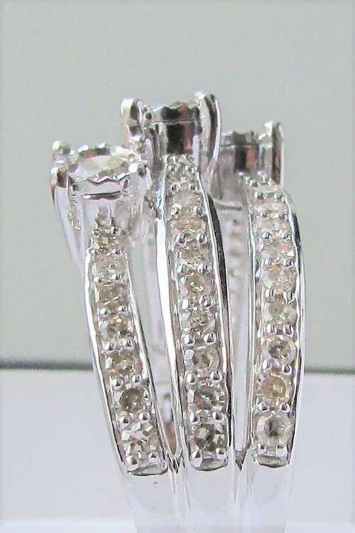 **SPARKLY [R54528]** TRILOGY [1.250ct] DIAMOND RING [4.390g] SOLID WHITE GOLD - **SEE VIDEO**