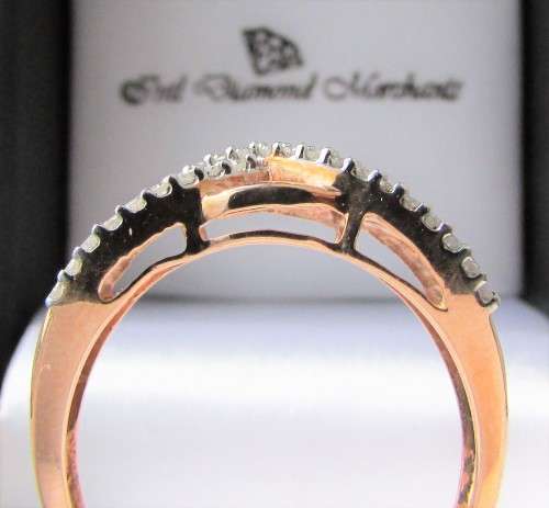 **NEW DESIGN [R28419]** CROSSOVER STYLE [0.300ct] DIAMOND RING [ROSE GOLD] - **BUY SAFE**