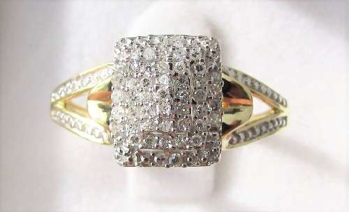 **NEW COLLECTION [R29639]** DESIGNER [0.300ct] CLUSTER DIAMOND RING [YELLOW GOLD] - BUY SAFE