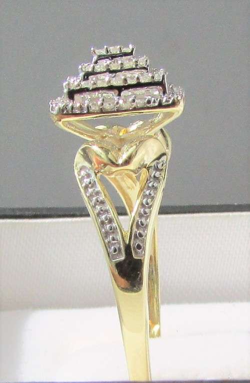 **NEW COLLECTION [R29639]** DESIGNER [0.300ct] CLUSTER DIAMOND RING [YELLOW GOLD] - BUY SAFE