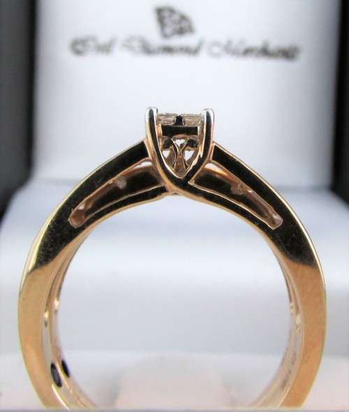 **BEST OF THE BEST [R45896]** BRIDAL TWINSET [1.00ct] PRINCESS DIAMOND RING [YELLOW GOLD] - BUY SAFE