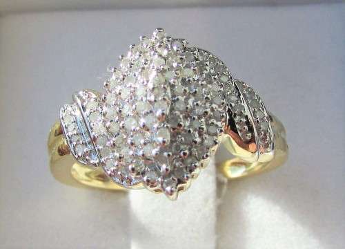 **ONCE-OFF [R33639]** DESIGNER [0.350ct] CLUSTER DIAMOND RING [YELLOW GOLD] - BUY SAFE