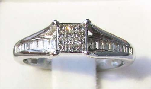 **PRINCESS DESIGNER [R41152]** DIAMOND RING [0.600ct] INVISIBLE SETTING [WHITE GOLD] - **BUY SAFE**