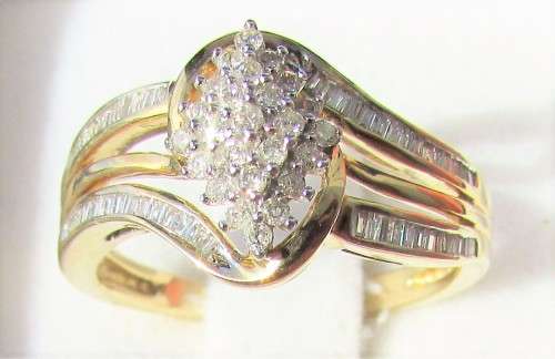 **CRAZY DEAL [R33639]** DESIGNER [0.400ct] CLUSTER DIAMOND RING [YELLOW GOLD] - **SEE VIDEO**