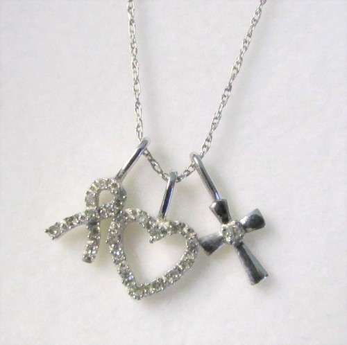 **INCREDIBLE DEAL [R18015]** 3 CHARMS [0.200ct] DIAMOND PENDANTS + OPTIONAL CHAIN  - BUY SAFE