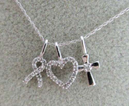 **INCREDIBLE DEAL [R18015]** 3 CHARMS [0.200ct] DIAMOND PENDANTS + OPTIONAL CHAIN  - BUY SAFE