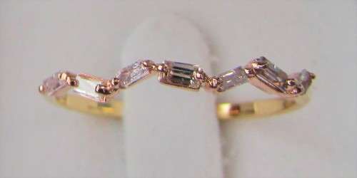 **DESIGNER [R28542]** NATURAL PINK BAGUETTE DIAMOND [0.220ct]  [18KT YELLOW GOLD] - BUY SAFE