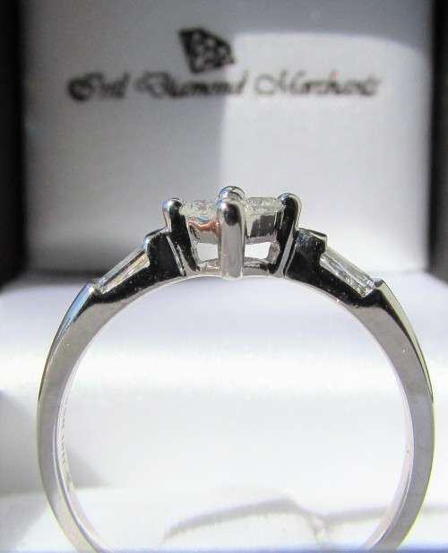 **NEW DESIGN [R28419]** ROUND / BAGUETTE CUT [0.350ct] DIAMOND RING [WHITE GOLD] - **BUY SAFE**