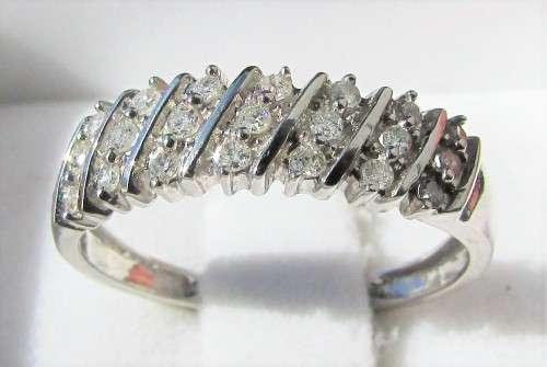 **AMAZING DEAL [R29419]** SEVEN ROW [0.350ct] DIAMOND BAND [WHITE GOLD] - BUY SAFE
