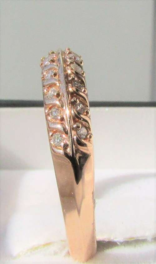 **NEW DESIGN [R23419]** ROUND BRILLIANT CUT [0.300ct] DIAMOND BAND [ROSE GOLD] - BUY SAFE