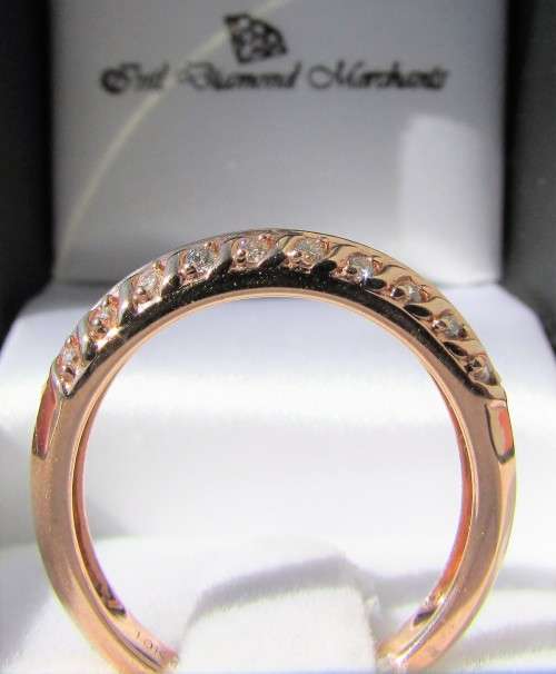 **NEW DESIGN [R23419]** ROUND BRILLIANT CUT [0.300ct] DIAMOND BAND [ROSE GOLD] - BUY SAFE