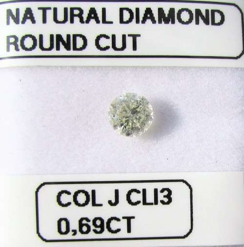 **NATURAL DIAMOND** [ COLOUR J ] ROUND [0.690ct] CUT [LOOSE DIAMOND - SOUTH AFRICA] - BUY SAFE