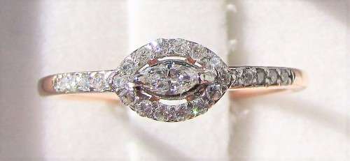 *ONCE-OFF PIECE [R28542]* MARQUISE/ROUND CUT [SI2] DIAMOND [0.300ct] RING [18KT ROSE GOLD] -BUY SAFE