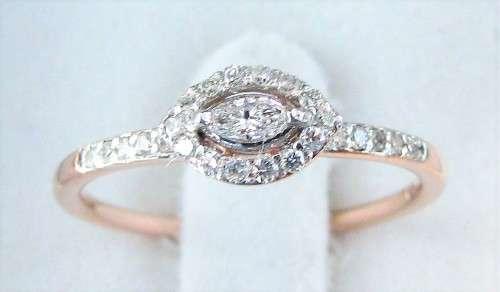 *ONCE-OFF PIECE [R28542]* MARQUISE/ROUND CUT [SI2] DIAMOND [0.300ct] RING [18KT ROSE GOLD] -BUY SAFE