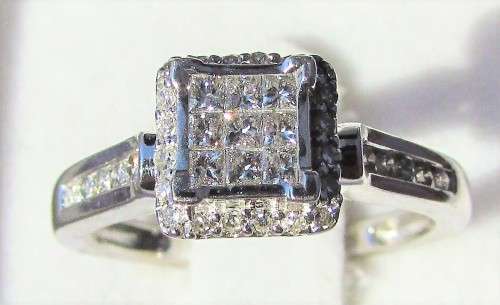 **PRINCESS DESIGNER [R41152]** DIAMOND RING [0.600ct] INVISIBLE SETTING [WHITE GOLD] - BUY SAFE