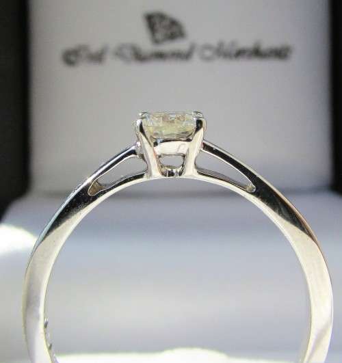 **4 CLAW DESIGN [R29473]** ROUND CUT [0.400ct] SOLITAIRE DIAMOND RING [WHITE GOLD] - BUY SAFE