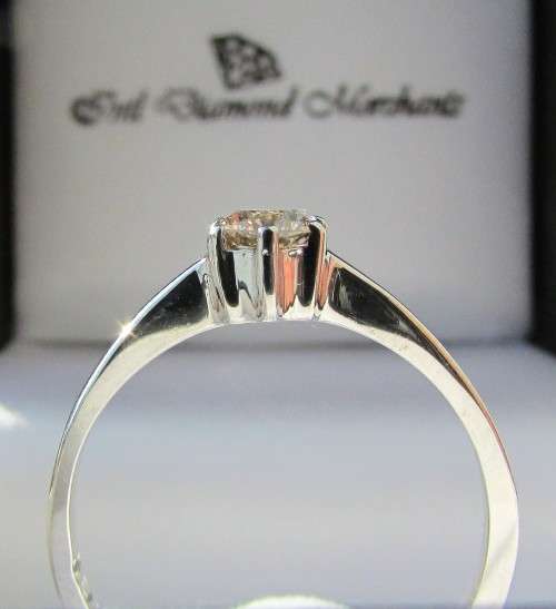 **6 CLAW DESIGN [R26473]** ROUND CUT [0.340ct] SOLITAIRE [SI3] DIAMOND RING [WHITE GOLD] - BUY SAFE