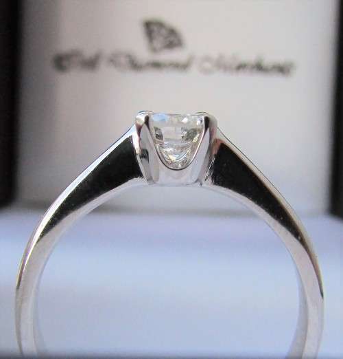 **4 CLAW DESIGN [R27473]** ROUND CUT [0.400ct] SOLITAIRE DIAMOND RING [WHITE GOLD] - BUY SAFE