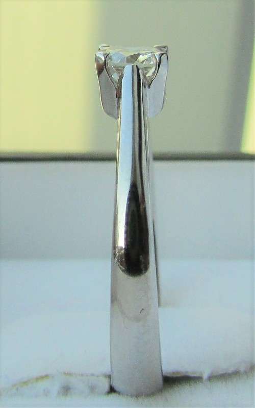 **4 CLAW DESIGN [R27473]** ROUND CUT [0.400ct] SOLITAIRE DIAMOND RING [WHITE GOLD] - BUY SAFE