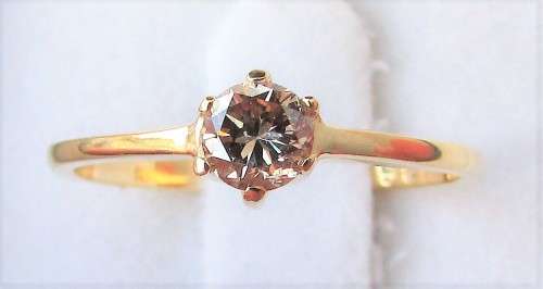 **6 CLAW DESIGN [R23231]** ROUND CUT [0.300ct] SOLITAIRE DIAMOND RING [YELLOW GOLD] - BUY SAFE