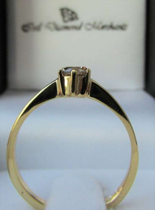 **6 CLAW DESIGN [R23231]** ROUND CUT [0.300ct] SOLITAIRE DIAMOND RING [YELLOW GOLD] - BUY SAFE