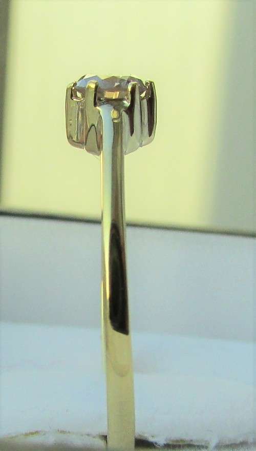 **6 CLAW DESIGN [R23231]** ROUND CUT [0.300ct] SOLITAIRE DIAMOND RING [YELLOW GOLD] - BUY SAFE